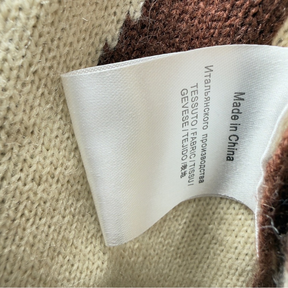 Harry’s Hidden Angels Medium Brown Cream Checkered Cardigan Love On Tour Retro - Picture 12 of 12